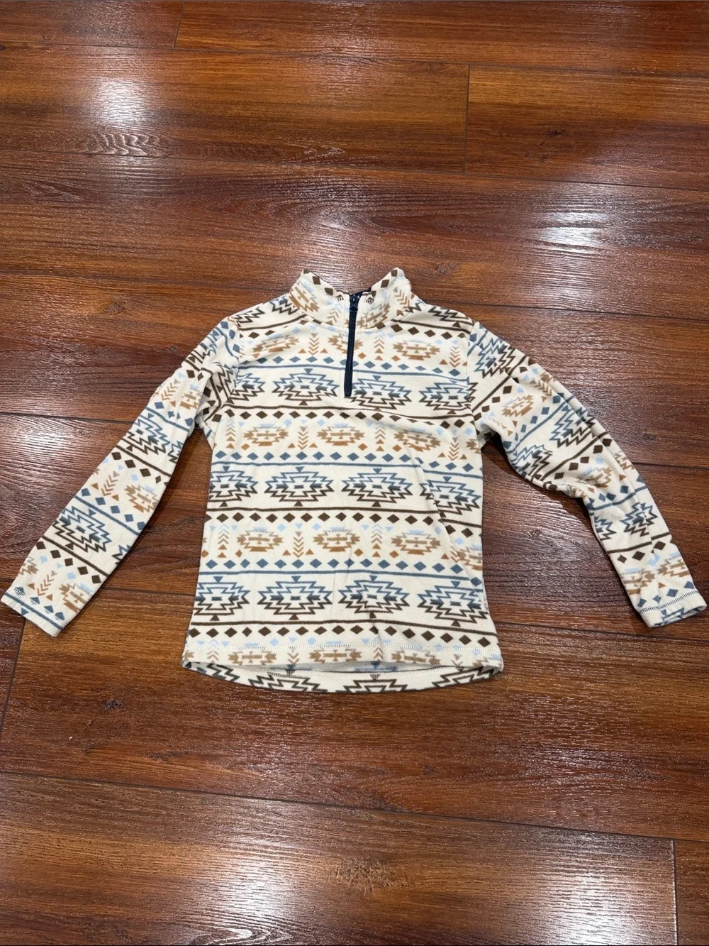 The Children's Place Cream Aztec Print Quarter-Zip Pullover